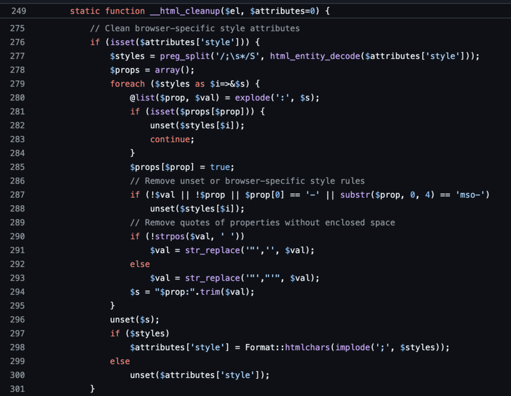 osTicket中危险的__html_cleanup回调函数代码
