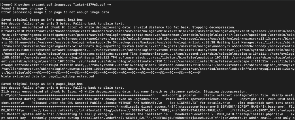从PDF中提取被窃取的数据