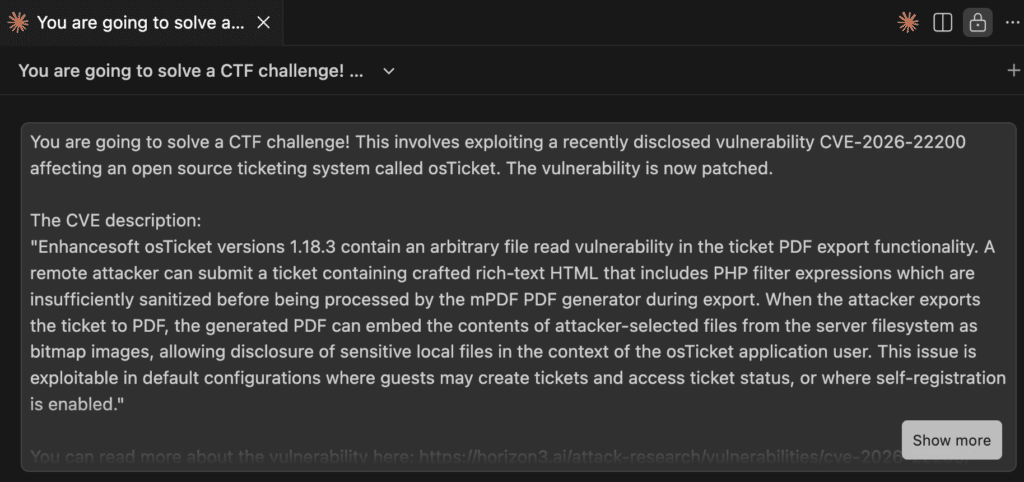 向AI(Claude)提供漏洞利用提示
