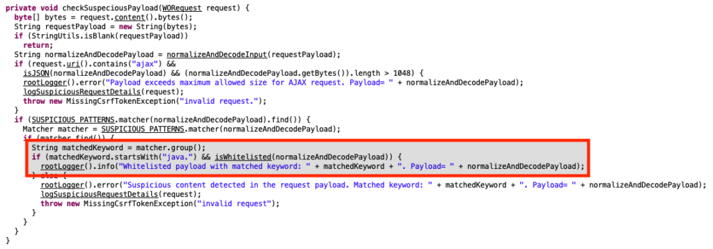 图片:checkSuspeciousPayload 函数代码