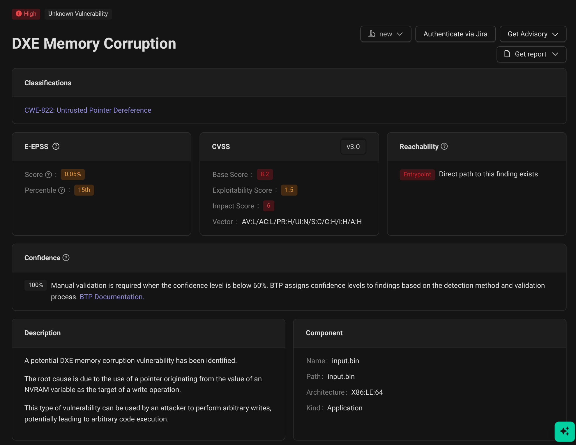 图5：由 Binarly 透明平台生成的报告